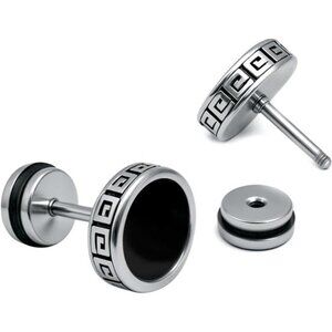 Hypoallergenic earrings for men, Mens surgical steel black stud earring